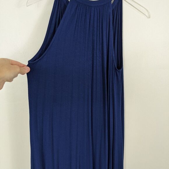 Ella Moss Halter Neck Midi Dress Navy Blue Women's Small - Picture 11 of 11